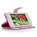 iPod Touch 5 Case, Stand Wallet Purse Credit Card ID Holders Magnetic Color PU Leather Ultra Slim Fit Flip Folio Cover for iPod Touch 5 6, Pink