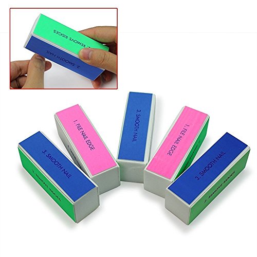 image for Hosaire Nail Art Shiner Buffer 5 Pcs 4 Ways Polish Sanding File Block 