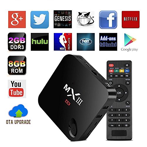 WELLWIN MXIII Android 5.1 TV Box Quad Core Amlogic S812 2GB DDR3 8GB EMMC Flash Ultra HD 4K Miracast DLNA Airplay Pre-installed 3D Streaming Media Player