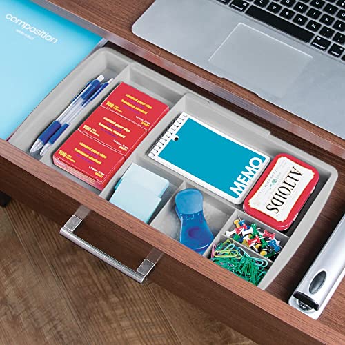 mDesign Adjustable, Expandable Divided Office Desk Drawer Organizer