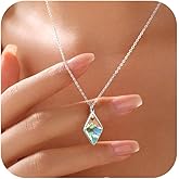 Mountain Mustard Seed Necklace 925 Sterling Silver Faith Christian Necklace for Women 14K Gold Plated Geometric Rhombus Pendant Necklace Jewelry Baptism Confirmation Religious Mothers Day Gifts