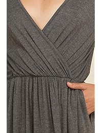 Annabelle vestido largo largo con aberturas laterales, con detalle en el pecho, manga 3 4, tallas S-3XL