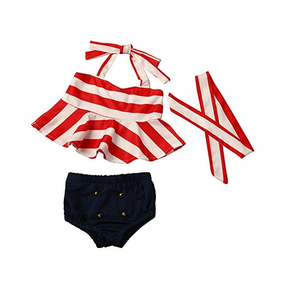 Baby-Girl-Bikini-SetElaco-Kids-Stripe-TopBriefsHeadband-3PCS-Set-Swimsuit