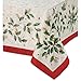 Lenox Golden Holly 60-inch by 84-inch Oblong/Rectangle Tablecloth Ivory