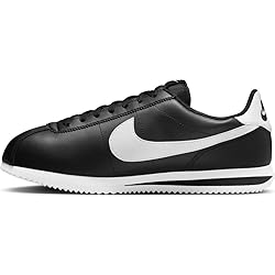 NIKE Men's Cortez Shoes, Black/White, 10