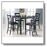 Counter Height Dining Sets 5pcs Martha Espresso Finish Counter Height Gathering Table Set