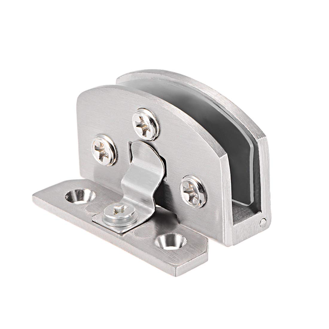 sourcing map Glass Hinge Cupboard Showcase Cabinet Door Hinge Glass Clamp Zinc Alloy for 5-8mm Thickness 1 Pcs