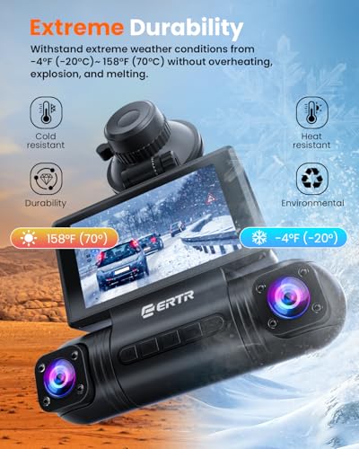 360° Dash Cam Front and Rear,4 Channel 2K Dash Cams for Cars,2K+1080P*3 Car Camera, Built-in Wi-Fi & APP, G-Sensor, 8 IR Lamps Night Vision, 64GB SD Card