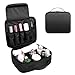 Compact Flat Bottom Makeup & Toiletry Storage Organizer Bag | Durable, Water Resistant, and Spacious - with Handle Black
