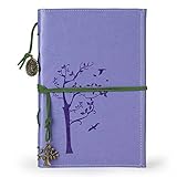 Vintage Faux leather writing journal, refillable diary notebook,for men/women/girls/travelers/ (A5, Purple)