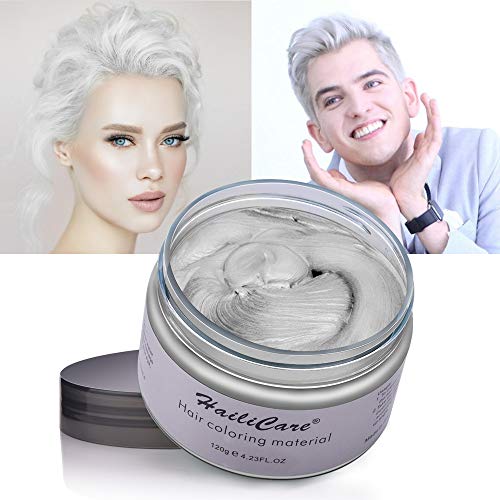 White Hair Spray Costumes - HailiCare White Hair Wax 4.23 oz, Professional Hair Pomades, Natural White Matte