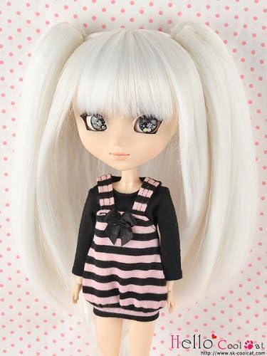 8 to 9.5 inches CC heat Doll 3-way wig Long milk white HT-02C