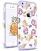 DOMAVER Case for iPhone 6S Plus/6 Plus Pineapple Drop Protection Hybrid Hard PC Soft Rubber Protective Phone Case for iPhone 6 Plus/6S Plus,Purple