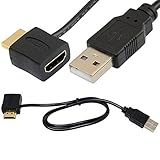 Convertor + USB 2.0 Male Charger Cable Splitter Adapter 50cm HDMI Male To Female