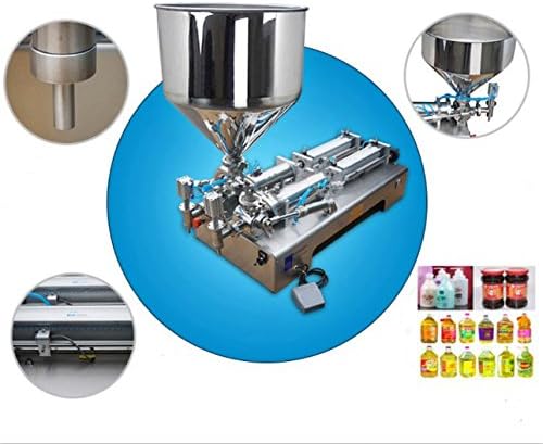 KOHSTAR Double head Liquid or Cream Filling Machine, Pneumatic, Semi Filler, Double Head with Cylinder, Piston 50-500ml