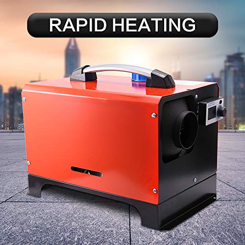 SEAAN Diesel Air Heater All In One 5KW 12V Car Diesel Parking Heater LCD Switch Fuel Diesel Forced Air Heater with Remote Control for Car Truck Motor-Home Boat Trailer (One Hole)