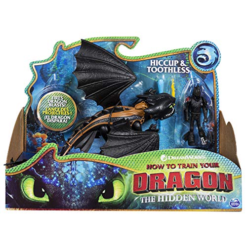 Dreamworks Dragons, Toothless and Hiccup, Dragon with Armored Viking Figure, for Kids Aged 4 and Up