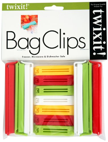 Click Here to See More Images Twixit! Linden Sweden Bag Clips, White/Yellow/Red/Lime, Set of 6 Large and 7 Small
