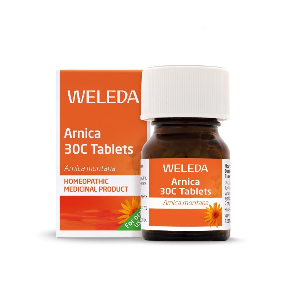 Weleda Arnica 30C Tablets, Organic Arnica Montana, Licensed Homeopathic Medicinal Product, Remedy for Men & Women, Grown Biodynamically, Vegetarian, 125 tabs