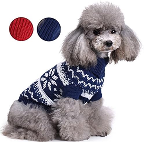 Systond Dog Knitwear Sweater Pet Jumper Coat Doggy Classic Snowflake Jacket Cat Spring Jumpersuit Hoodies Puppy Clothes for Small Medium Large Dogs Sweater01