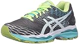 ASICS Women's Gel-Nimbus 18 Running Shoe, Titanium/White/Turquoise, 9.5 M US