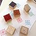 Wooden Rubber Stamp Square Floral Pattern for DIY Craft Card and Scrapbooking Designs