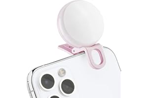 Sansent Mini Ring Light, Upgraded Small Clip On Ring Light, Portable LED Light for Phone, 3 Color Lighting Modes and Adjustab