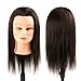 Mannequin Head 100% Real Human Hair for Cosmetology Training with Free Clamp Holder 16