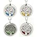 Eco Ultrasonic Diffuser Necklace, Essential Oil Aromatherapy Locket, Tree of Life Pendant. Premium Stainless Steel Will Not Tarnish from Oils, Bonus 12 Assorted Color Refill Pads.