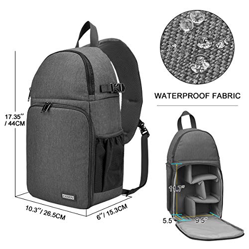 CADeN Camera Sling Bag Backpack, DSLR Camera Case Sling Backpack with Tripod Holder, Side Access