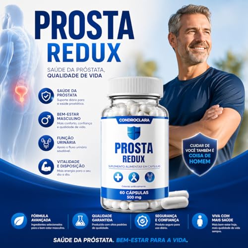 Prostaredux Suplemento 60 Cápsulas – Prosta Redux Apoio Natural ao Homem – Ingredientes Selecionados