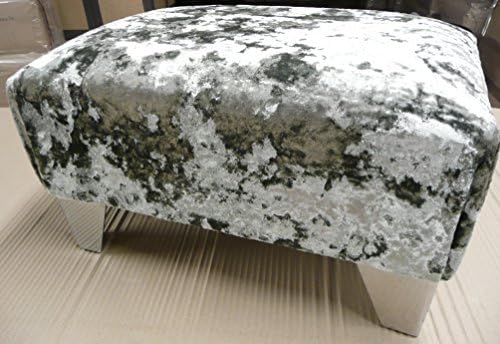 footstool/ pouffee in a luxury quality crushed silver velvet..with that shabby chic look it will transform any room in the house by Elegance Furnishings