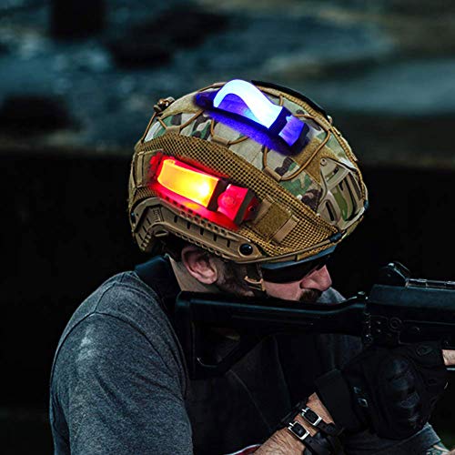 Efanr Tactical Helmet Light LED Safety Flashlight FMA Survival Light with Magic Tape Backed for Outdoor Airsoft Bike Sports Driving (Green)