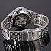 Skeleton Analog Silver Steel Band Mens Mechanical Automatic Wrist Watch