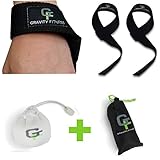 Gravity Fitness Lifting Wrist Straps with Free Chalk Ball, Neoprene Padded Straps with Premium Quality Polyester Webbing, 100% Money Back Guarantee