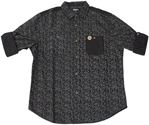 TRUKFIT Truk Yo World Men's Button Down Long Sleeve Men's Shirt (Large, Black)