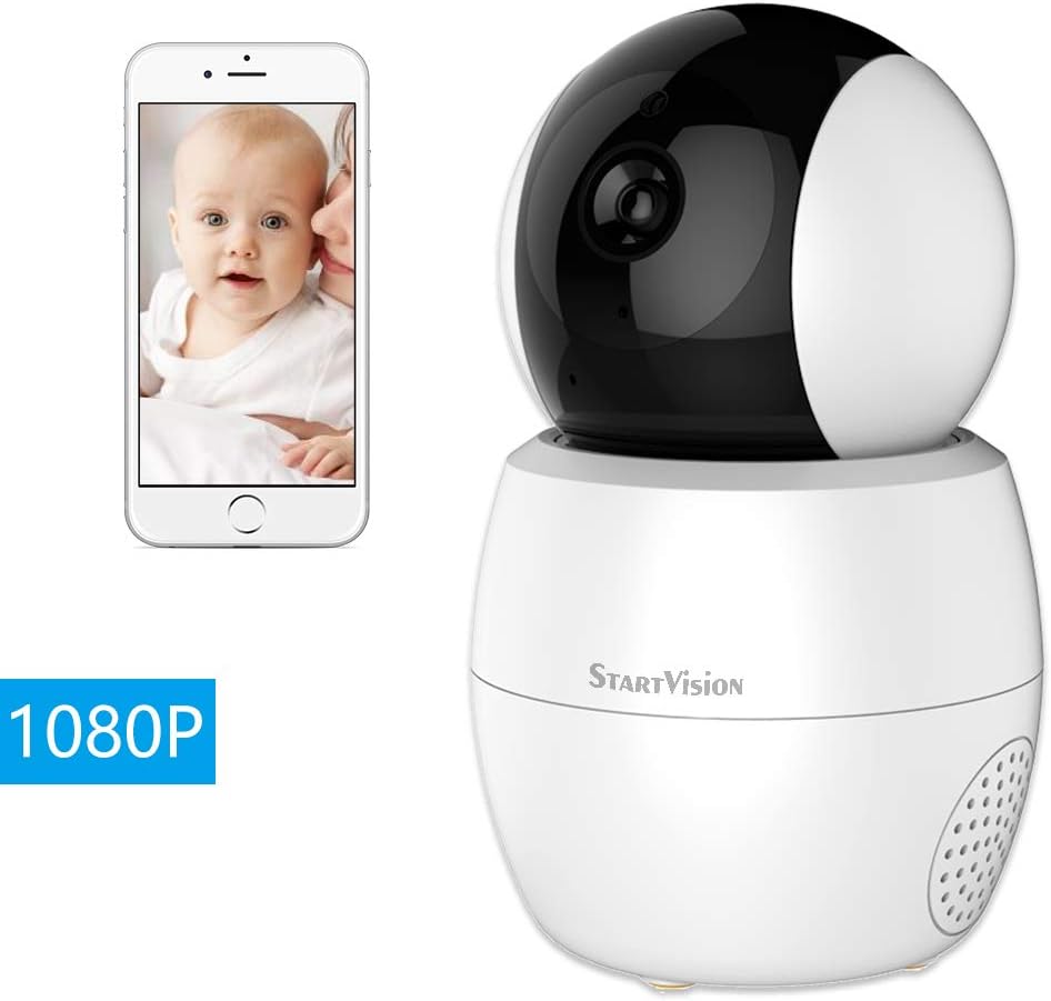 StartVision IP Camera, 1080P Baby Monitor Camera, 2.4GHz Wifi Home Indoor Security Surveillance Camera with Pan/Tilt/Zoom, Night Vision, Two Way Audio and Motion Detection for Baby/Elder/Pet