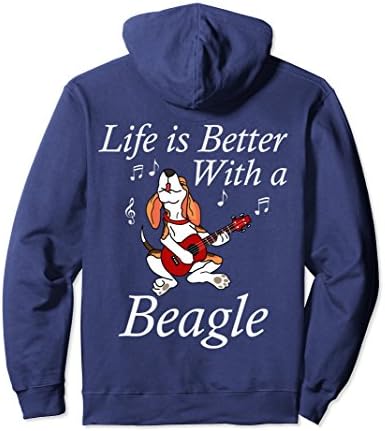 Unisex Life Is Better With A Dog Beagle Pullover Hoodia T-Shirt 2XL Navy