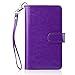 J.west Galaxy Note 3 Case, Galaxy Note 3 Wallet Case,Premium PU Leather Case Magnetic Wallet Credit Card ID Holder Flip Cover Case with 9 Card Slots Wrist Strap Case for Note 3 Purple