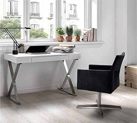 Pena Vargas C C Escritorios Modernos Escritorio Estudio Cruz Blanco Acero 120x55x75 Amazon Es Hogar
