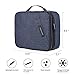 BAGSMART Double Layer Travel Universal Cable Organizer Cases Electronics Accessories Storage Bag for 10.5'' iPad Pro, iPad air, Charger, Kindle, Blue