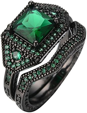JBL for her Hot Green Sets Black Gold Filled Top Quality Party Women Wedding Ring
