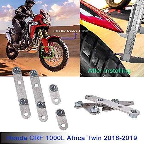 LoraBaber CRF1000L Accessories Stainless Steel Front Fender Mudguards Riser Rising Kit lifts the fender 15mm/0.59 inch for H-o-n-d-a CRF 1000L CRF 1000 L Africa Twin 2016 2017 2018 2019 2020 2021