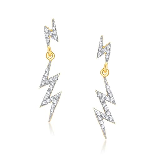 VK Jewels Earrings Cubic Zirconia Drop Earrings for Women (Golden) (vker1168g)