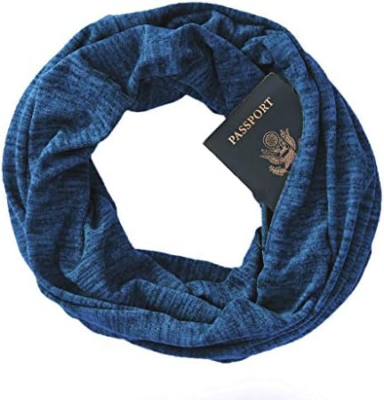 Prime Deal Day, Soda Springs (Cobalt) ~ Infinity Scarf w/ ZIPPER SECRET POCKET, Infinity Scarves