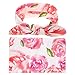EP.Queen Baby Swaddle Blanket Wraps with Headband, Newborn Receiving Blankets, Pink Flower