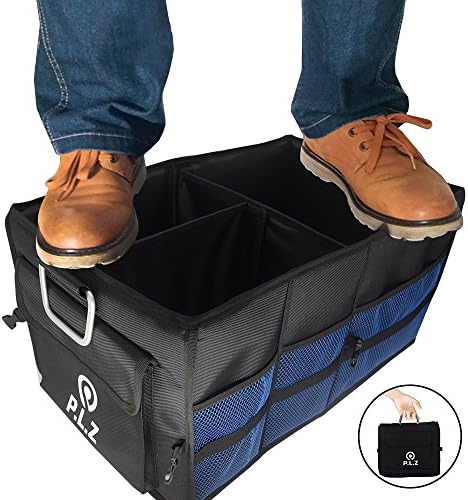 PLZ Trunk Organizer, Car Trunk Organizer for SUV/Van Truck Auto Organizer Durable Foldable Cargo Truck Organizers, Collapsible and Flexible, Sturdy Base Included