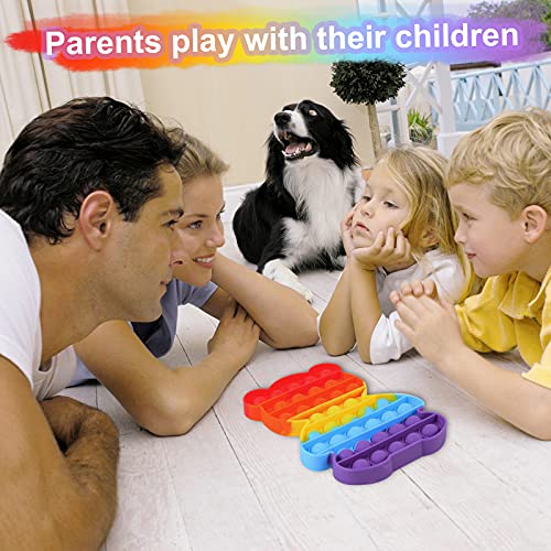 Cute Burgeen Pack Push Bubble Fidget Toys Set Squeeze Sensory Pop Toy Sets Packs, Rainbow Colors Fidget Toys Pack Stress Relief and Anti-Anxiety Tools for Kids Adults Family Game