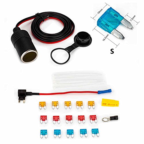 Buy Car Lighter,Jtron 1set 1m Car Lighter Adapter AddaCircuit TAP Adapter Lead 1.0mm Cable