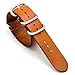 CIVO Genuine Grain Leather NATO Zulu Military Swiss G10 Watch Band Strap 18mm 20mm 22mm with Stainless Steel Buckle (Brown, 20mm)